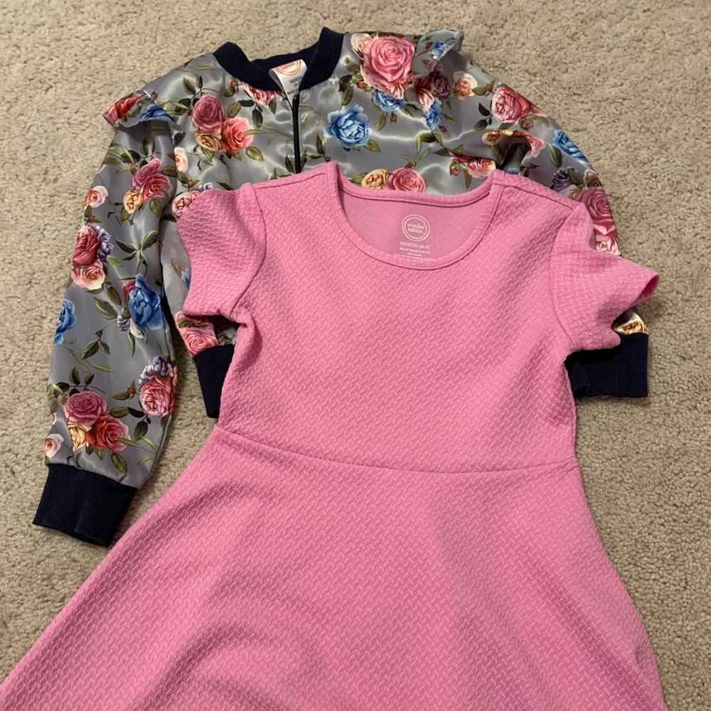 Girls Spring Dress & Jacket Set